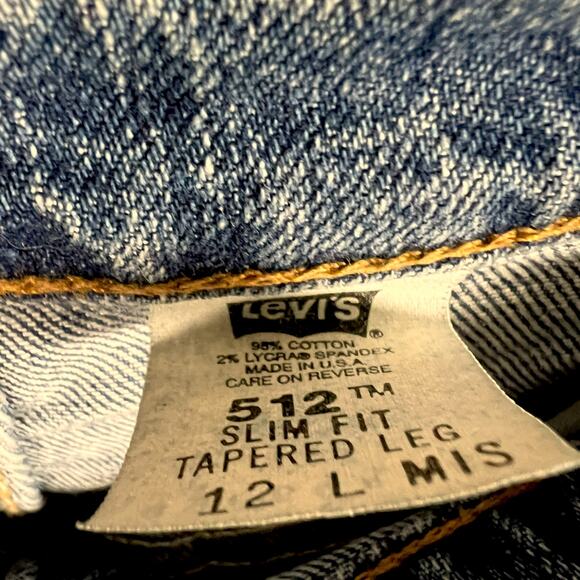 Vintage 90s Women's Levi's 512 Tapered Red Tab Blue Jeans - Size 12 Long - Picture 8 of 10